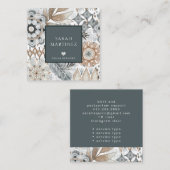 Boho Hand getrokken vormen Doula Geboorte Diensten Vierkante Visitekaartje (Voorkant / Achterkant)