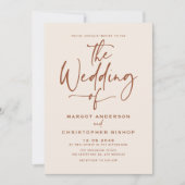 Boho Hand Lettered Calligraphy Terracotta Wedding Kaart (Voorkant)