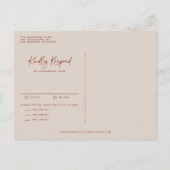 Boho Hand Lettered Calligraphy Terracotta Wedding Uitnodiging Briefkaart (Achterkant)