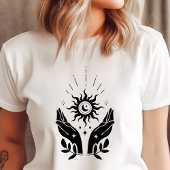 Boho handen zon en maan hemels Tri-Blend shirt