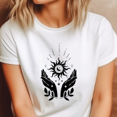 Boho handen zon en maan hemels Tri-Blend shirt