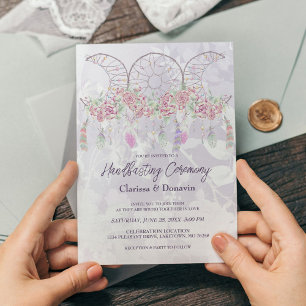 Boho Handfasting Driehoekige Maan Droomvanger Kaart