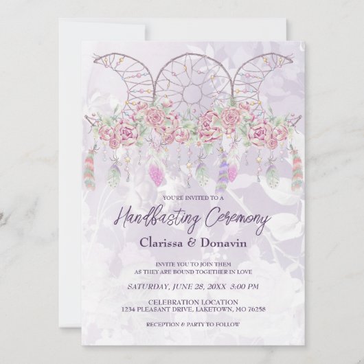 Boho Handfasting Driehoekige Maan Droomvanger Kaart (Voorkant)