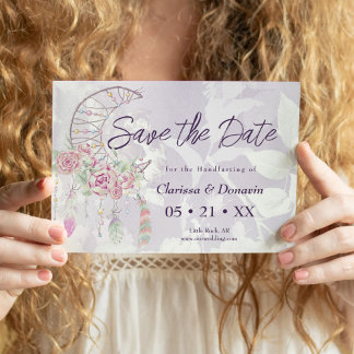 Boho Handfasting Moon Phase Drocatcher Save The Date