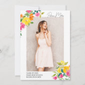 Boho Handgeschilderd Bloemen Wildflower Afstuderen Kaart (Achterkant)