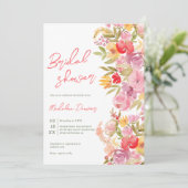 Boho handgeschilderd floral Waterverf vrijgezellen Kaart (Staand voorkant)