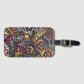 Boho-handgeschilderde Abstracte kunst Bagagelabel (Voorkant (horizontaal))