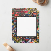 Boho-handgeschilderde Abstracte kunst Notitiekaartje (Voorkant / Achterkant in situ)