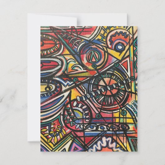 Boho-handgeschilderde Abstracte kunst Notitiekaartje (Achterkant)