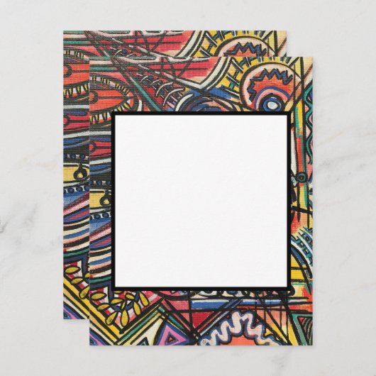 Boho-handgeschilderde Abstracte kunst Notitiekaartje (Voorkant / Achterkant)