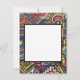 Boho-handgeschilderde Abstracte kunst Notitiekaartje
