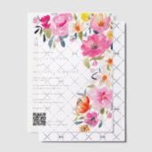 Boho handgeschilderde bloemen QR-code bruiloft Vellum Uitnodigingen (Offset (Uitnodiging))