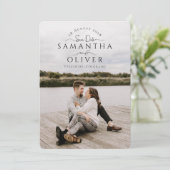 Boho handgeschreven foto save the date kaart (Staand voorkant)