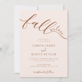 Boho Handgeschreven Herfst in Love Wedding Kaart