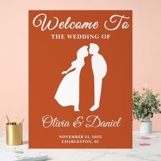 Boho Handgeschreven Script Fall Wedding Welkom Acryl Bord (Huwelijk)