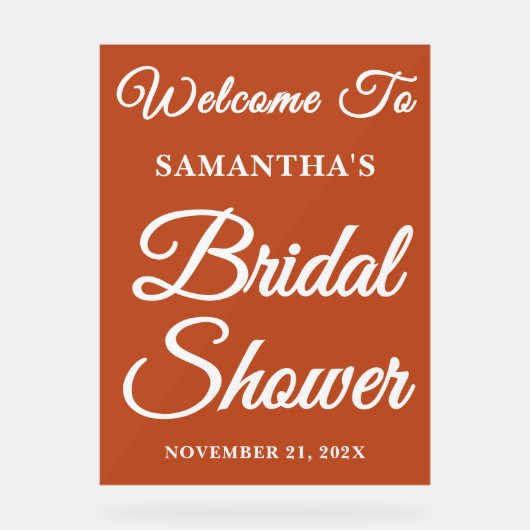 Boho Handgeschreven Script Vrijgezellenfeest Welko Acryl Bord (Voorkant)