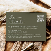 Boho Handgeschreven Script Wedding Details QR Code