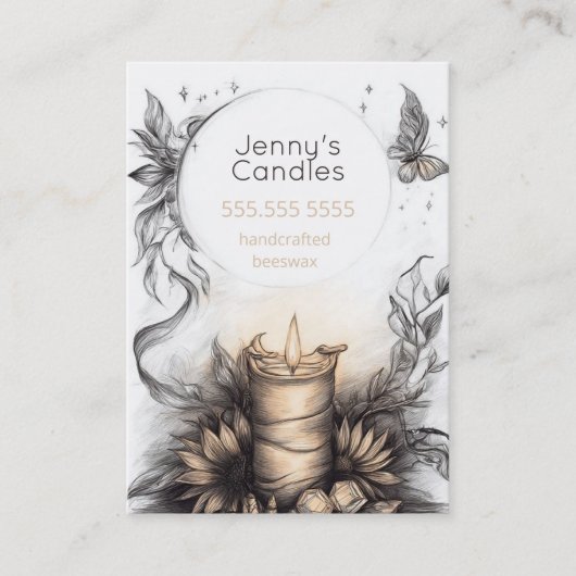 Boho Handmade Kaarsen QR-code Visitekaartje (Voorkant)