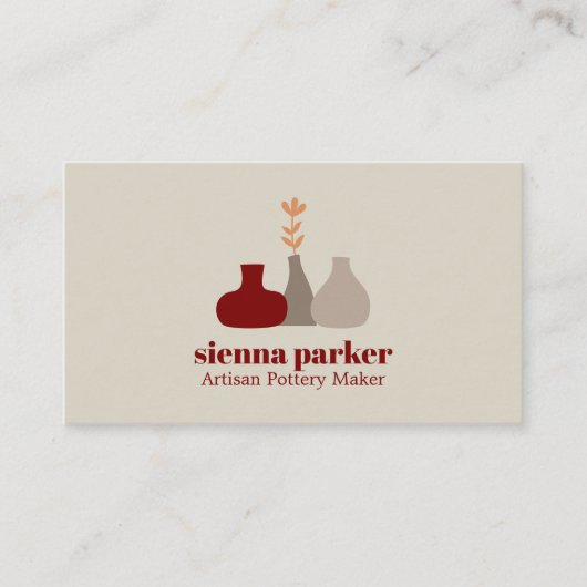 BOHO HANDMADE POTTERY CERAMIC QR CODE PHOTO VISITEKAARTJE (Voorkant)