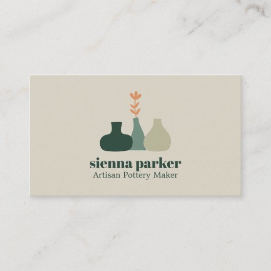 BOHO  HANDMADE POTTERY CERAMIC QR CODE PHOTO VISITEKAARTJE (Voorkant)