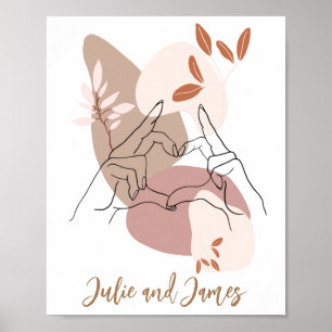 Boho Hands en Heart Poster Print