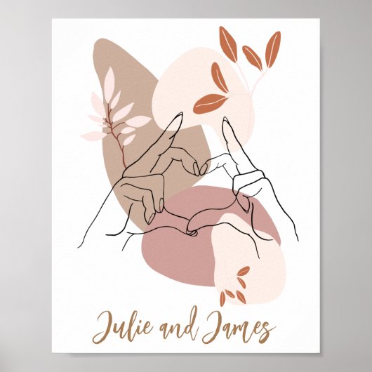 Boho Hands en Heart Poster Print (Voorkant)