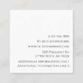 Boho Hands & Herb Leaves Organic Shop Logo Vierkante Visitekaartje (Achterkant)