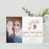 Boho Handtekening Abstract Opslaan Datum foto Kaart (Staand voorkant)