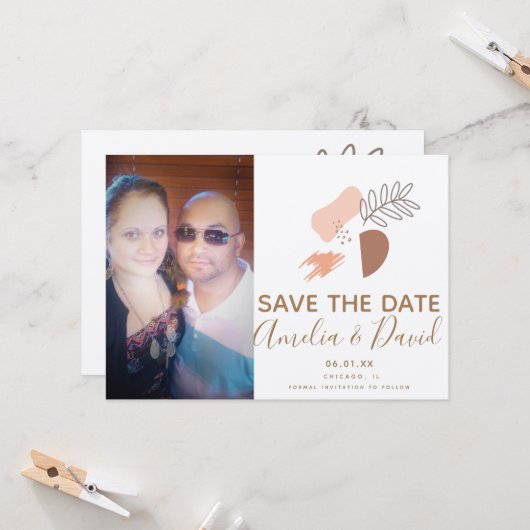 Boho Handtekening Abstract Opslaan Datum foto Kaart (Voorkant / Achterkant in situ)