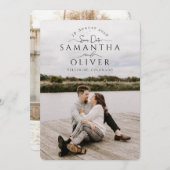 Boho Handwritten Photo Save the Date Card Kaart (Voorkant / Achterkant)