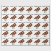 Boho Happy Birthday Gepersonaliseerde Dinosaurusse Cadeaupapier (Vlak)