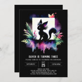 Boho Happy Cat Verjaardag Kaart (Voorkant / Achterkant)