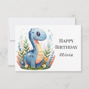 Boho Happy Dino Verjaardag Kaart