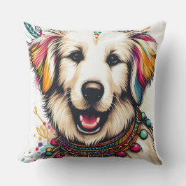 Boho Happy Dog – Stijlvolle en levendige inrichtin Kussen