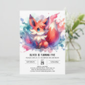 Boho Happy Fox Verjaardag Kaart (Staand voorkant)