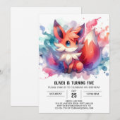 Boho Happy Fox Verjaardag Kaart (Voorkant / Achterkant)