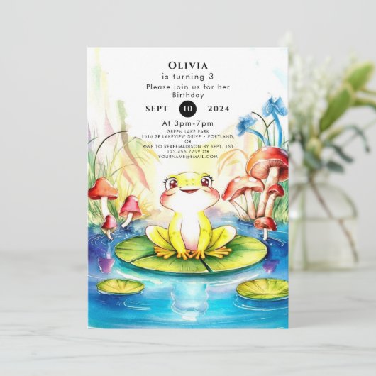 Boho Happy Frog Verjaardag Kaart (Staand voorkant)