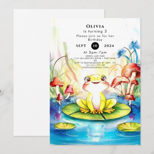 Boho Happy Frog Verjaardag Kaart (Voorkant / Achterkant)