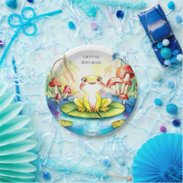 Boho Happy Frog Verjaardag Papieren Bordje