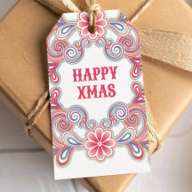 Boho Happy Kerstmis Rood en Paars kronkels