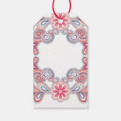 Boho Happy Kerstmis Rood en Paars kronkels Cadeaulabel (Achterkant)