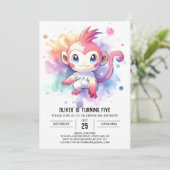 Boho Happy Monkey Verjaardag Kaart (Staand voorkant)