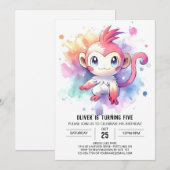 Boho Happy Monkey Verjaardag Kaart (Voorkant / Achterkant)