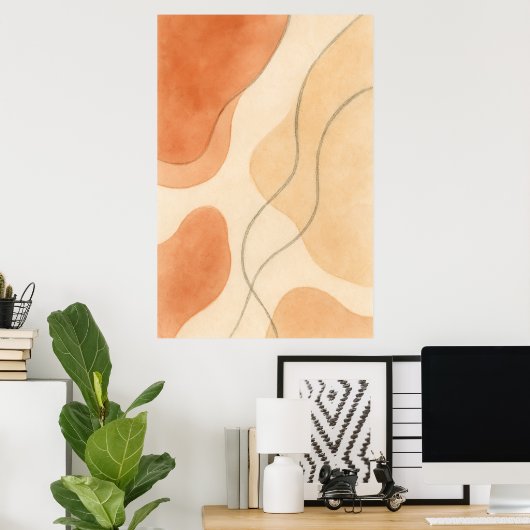 Boho Harmony | Minimalist Abstract Wall Art Poster (Thuiskantoor)
