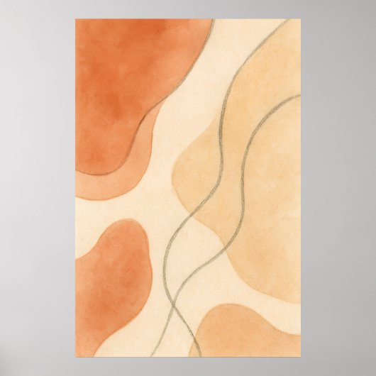Boho Harmony | Minimalist Abstract Wall Art Poster (Voorkant)