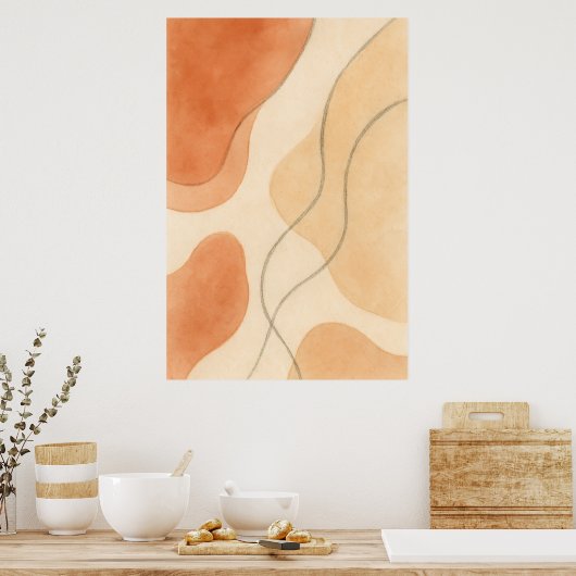 Boho Harmony | Minimalistische Abstracte Wandkunst Poster (Keuken)