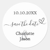 Boho hart bruiloft Save the Date Ronde Sticker (Voorkant)
