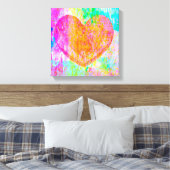 Boho Hart Canvas Afdruk (Insitu (Slaapkamer))