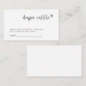 Boho Hart Luier Raffle Baby shower Game Kaart Notitiekaartje (Voorkant / Achterkant)