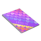 Boho hart patroon, gepersonaliseerd met jouw naam notitieboek (Rechterzijde)